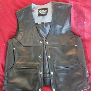 LEATHER MOTORCYCLE VEST XELEMENT MEDIUM